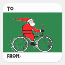 Fietser Fietsen Kerst Vakantie Cadeau Labels