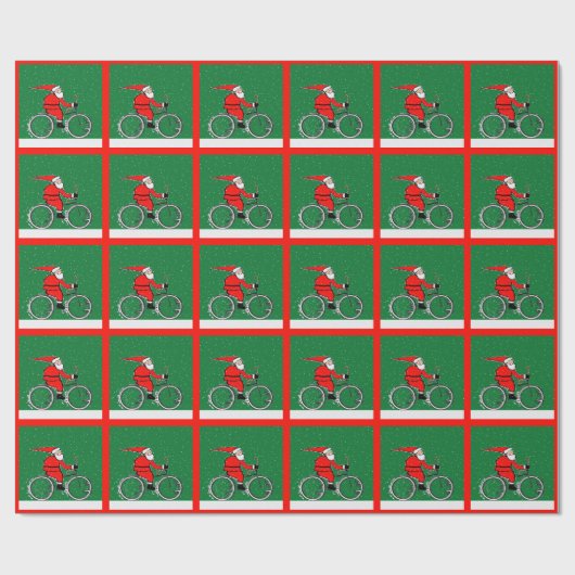Fietser Fietsen Kerstcadeau Cadeaupapier (Vlak)