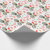 Fietser Fietsen Kerstcadeau Wrapping Papier (Hoek)