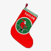 Fietser Fietsen Vakantie Gift Kleine Kerstsok (Voorkant (Hangend))