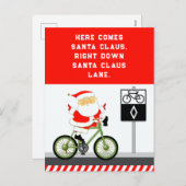 Fietser Fietsen Vakantie Kerst Kaart (Voorkant / Achterkant)