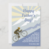 Fietser fietst bergweg omhoog Vaderdag Kaart (Voorkant)