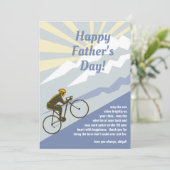 Fietser fietst bergweg omhoog Vaderdag Kaart (Staand voorkant)