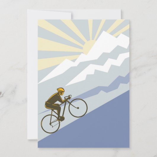 Fietser fietst bergweg omhoog Vaderdag Kaart (Achterkant)