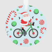 Fietser Fietst met Kerstmis Ornament (achterkant)