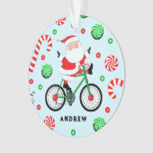 Fietser Fietst met Kerstmis Ornament (voorkant)