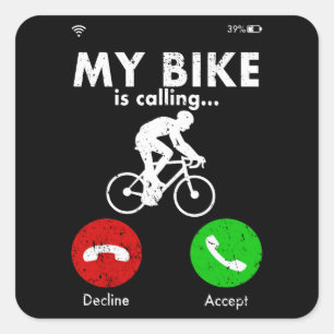 Fietser Funny Gift Cadeau Idee Vierkante Sticker