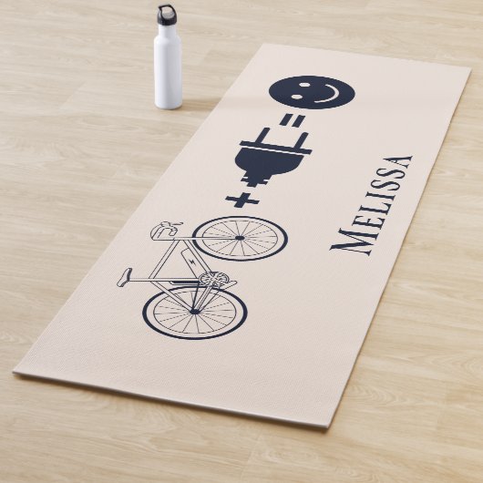 Fietser Gag E Bike maakt me blij Yogamat (In situ)