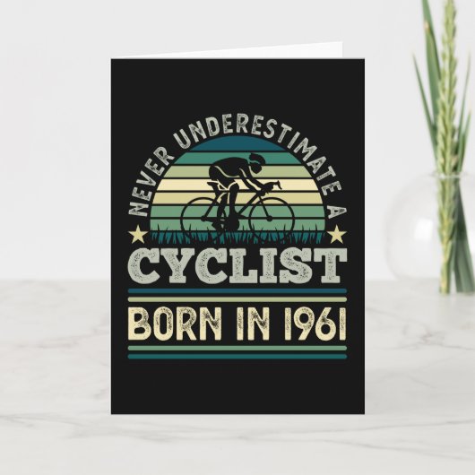 Fietser geboren 1961 60th Birthday Gift Cycling Da Kaart (Voorkant)
