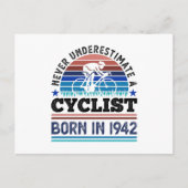 Fietser geboren in 1942 80ste verjaardagscadeaus f briefkaart (Voorkant)