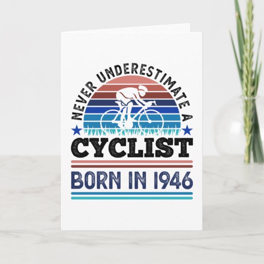 Fietser geboren in 1946 80th Birthday Gifts Cyclin Kaart (Voorkant)