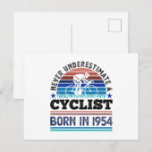 Fietser geboren in 1954 70th Birthday Gifts Cyclin Briefkaart (Voorkant / Achterkant)