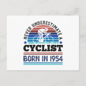 Fietser geboren in 1954 70th Birthday Gifts Cyclin Briefkaart (Voorkant)