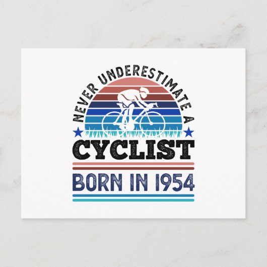 Fietser geboren in 1954 70th Birthday Gifts Cyclin Briefkaart (Voorkant)