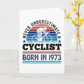 Fietser geboren in 1973 50th Birthday Gifts Cyclin Kaart (Gele Bloem)