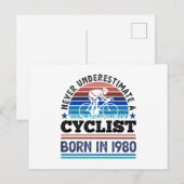 Fietser geboren in 1980 40e verjaardagscadeaus fie briefkaart (Voorkant / Achterkant)