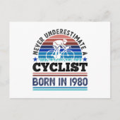 Fietser geboren in 1980 40e verjaardagscadeaus fie briefkaart (Voorkant)