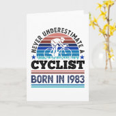 Fietser geboren in 1983 40th Birthday Gifts Cyclin Kaart (Gele Bloem)