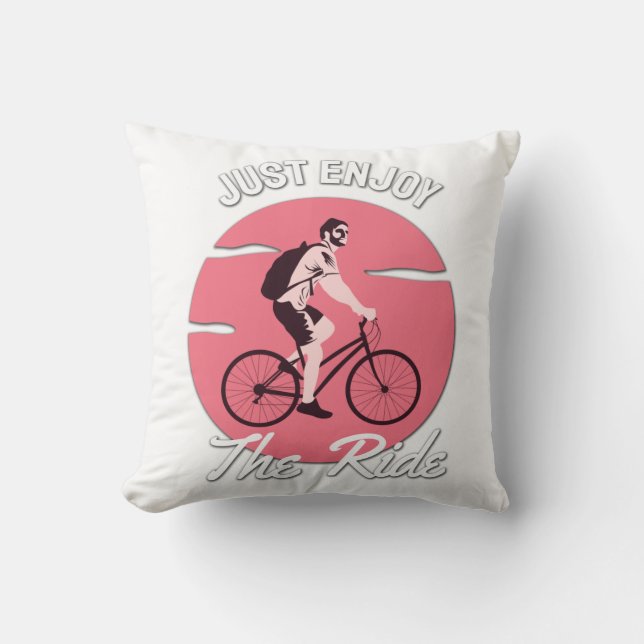 Fietser - Geniet gewoon van de rit Kussen (Voorkant)