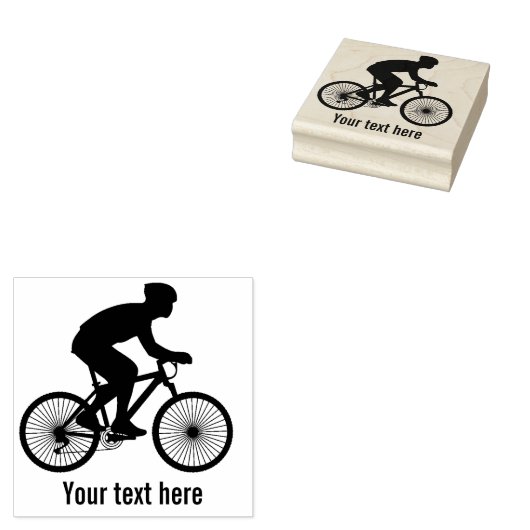 Fietser gepersonaliseerd rubberstempel (Gestempeld)