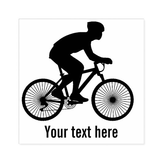 Fietser gepersonaliseerd rubberstempel (Afrduk)