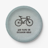 Fietser - grunge metal look - sportief man feest papieren bordje (Voorkant)