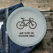 Fietser - grunge metal look - sportief man feest papieren bordje