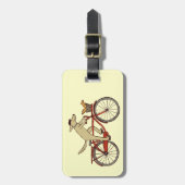 Fietser Hond Met Eekhoorn Vriend - Leuke Dierenkun Bagagelabel (Voorkant verticaal)