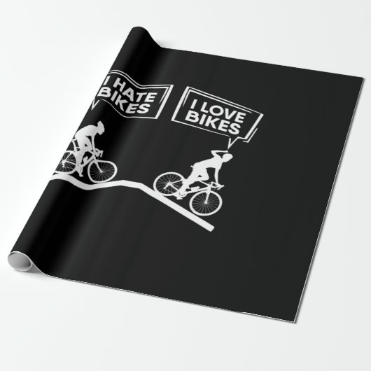 Fietser I Love Bikes Cadeaupapier (Uitgerold)