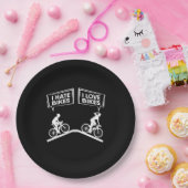 Fietser I Love Bikes Papieren Bordje (Feest)