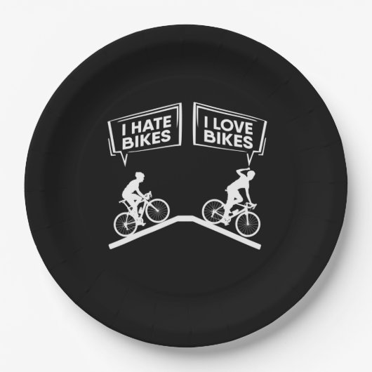 Fietser I Love Bikes Papieren Bordje (Voorkant)