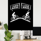 Fietser I Love Bikes Poster (Thuiskantoor)