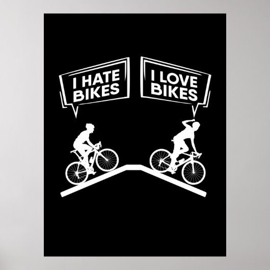 Fietser I Love Bikes Poster (Voorkant)
