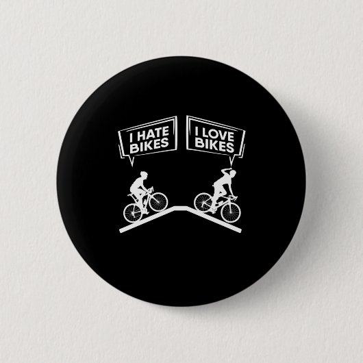 Fietser I Love Bikes Ronde Button 5,7 Cm (Voorkant)