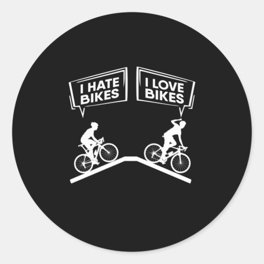 Fietser I Love Bikes Ronde Sticker (Voorkant)