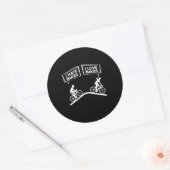 Fietser I Love Bikes Ronde Sticker (Envelop)