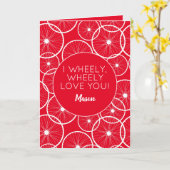 Fietser I Wheely Love You Kaart (Gele Bloem)