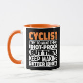 Fietser Ik Probeer Dingen Grappig Te Maken Uitspra Mok (Links)