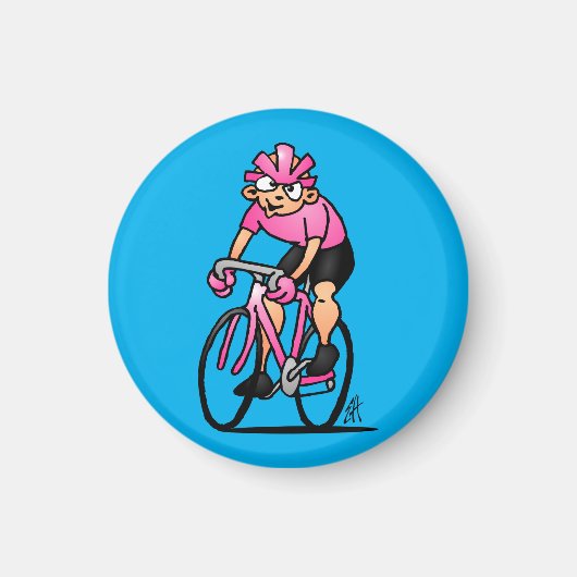 Fietser in de Maglia Rosa Magneet (Voorkant)
