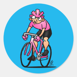 Fietser in de Maglia Rosa Ronde Sticker
