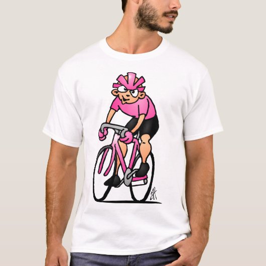 Fietser in de Maglia Rosa T-shirt (Voorkant)