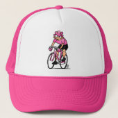 Fietser in de Maglia Rosa Trucker Pet (Voorkant)