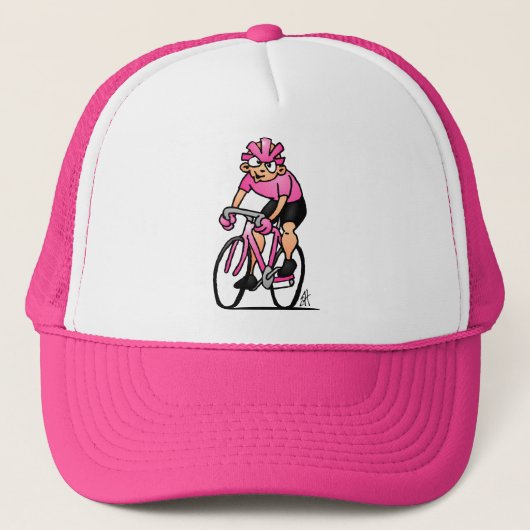 Fietser in de Maglia Rosa Trucker Pet (Voorkant)