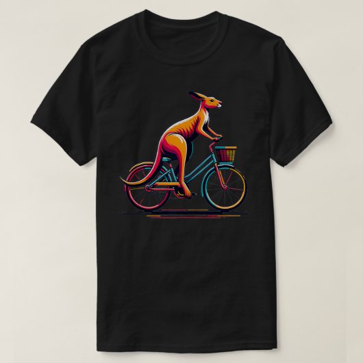 Fietser Kangoeroe Rijfiets Australisch dier T-shirt (Design voorkant)