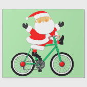 Fietser Kerst Fietsvakantie Cadeaupapier (Vlak)