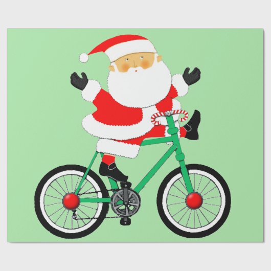 Fietser Kerst Fietsvakantie Cadeaupapier (Vlak)