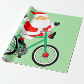 Fietser Kerst Fietsvakantie Cadeaupapier (Uitgerold)