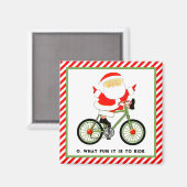 fietser kerstcadeautjes magneet (Voorkant / Achterkant)