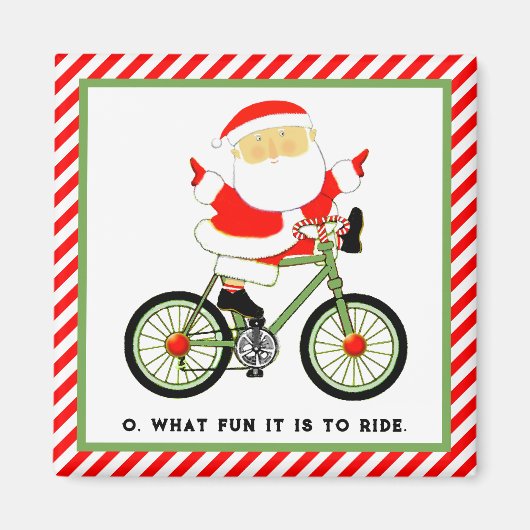 fietser kerstcadeautjes magneet (Voorkant)