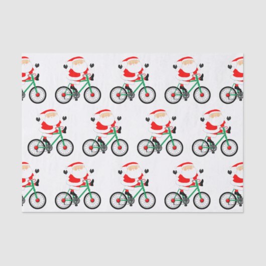 Fietser Kerstfiets Tissuepapier (Voorkant)